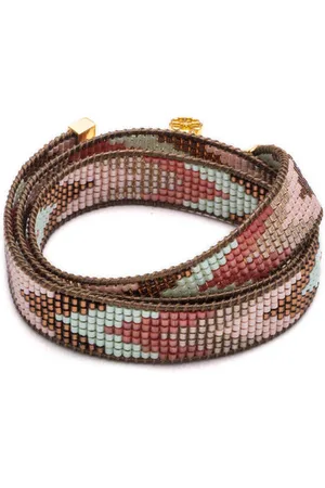 Azuni London Mari Leather And Bead Wrap Bracelet