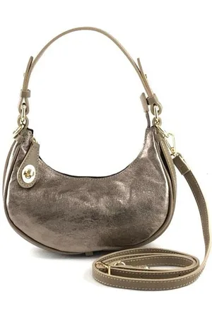 Marlon Metallic Leather Bi-colour Saddle Bag