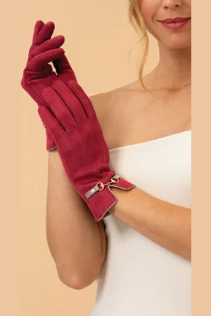 Pink Powder Kylie Faux Suede Gloves In