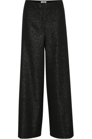 Soaked in Luxury Slcahlina Corinne Wide Leg Trousers In Gun Metal - S