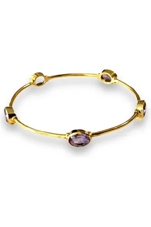Siren Bracelet With Medium Assorted Stones - Amethyst