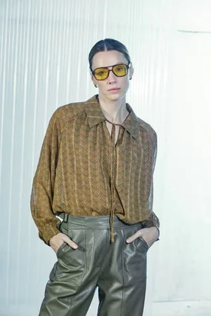 SKATÏE Long Sleeved Printed Blouse In Warm - M