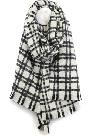 POM Amsterdam Monochrome Check Winter Scarf