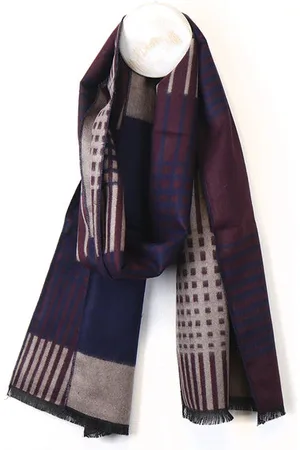 POM Amsterdam Criss Cross Scarf - Navy/
