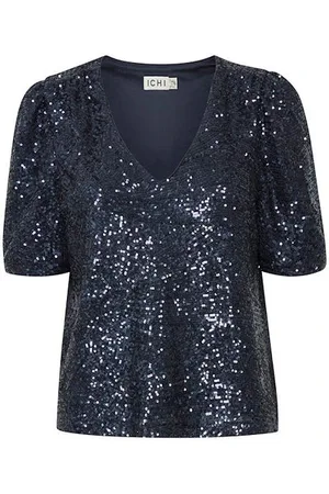 Ichi Fauci Sequin Top - Maritime - Small