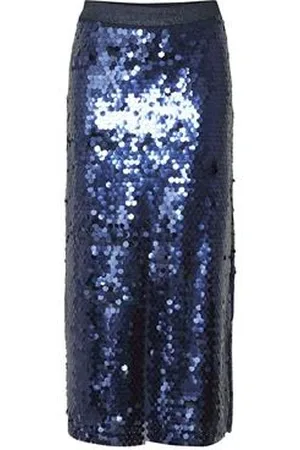 Ichi Pennie Sequin Skirt - Maritime - Medium