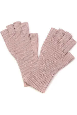 POM Amsterdam Ribbed Knit Fingerless Gloves - Pink