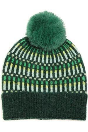 POM Amsterdam Mix Ribbed Knit Bobble Hat