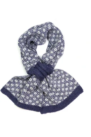 POM Amsterdam Retro Check Scandi Floral Scarf - Dark