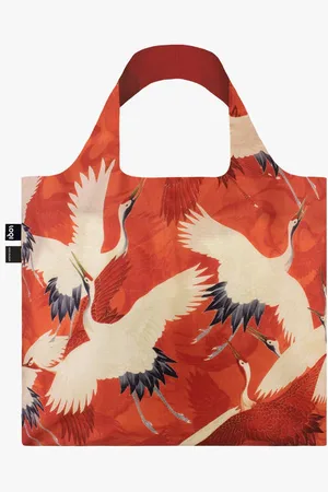 Loqi Haori With White And Cranes Shopping Bag