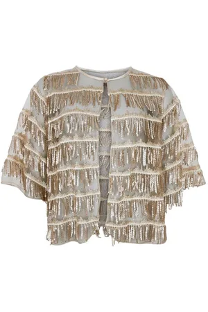 Black Colour Crystal Jacket - - S/m