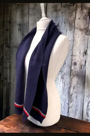 Jess and Lou Plain Knit Double Stripe Scarf