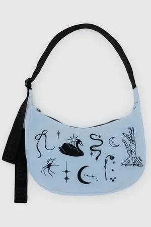 Baggu Medium Nylon Crescent Bag - Embroidered Ballet Icons