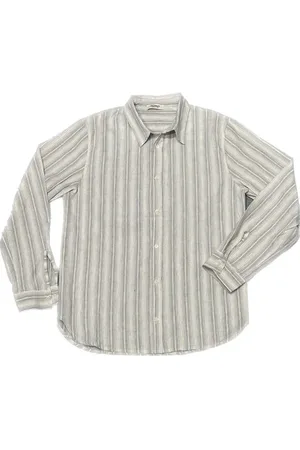 Crossley Finser Man Shirt Ls Thin Stripes Grey White - M