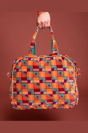 Les Touristes Velvet Poppins Weekend Bag, Aberdeen Red Brick