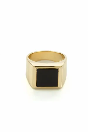 Rachel Entwistle Plato Onyx Ring - R / Vermeil - R