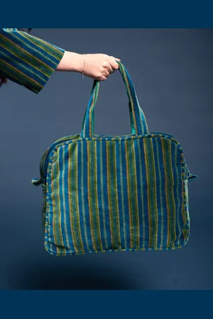Les Touristes Velvet Poppins Weekend Bag, Margate Dk Bayou Atlantic