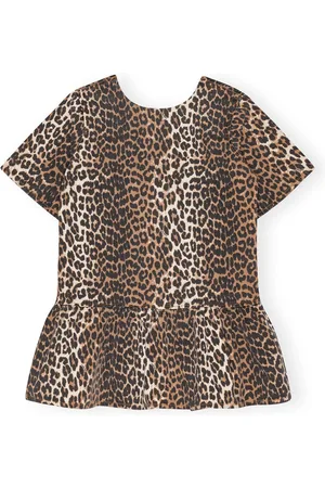 Ganni Leopard Open-back Mini Dress - 36 / Leopard / J1677