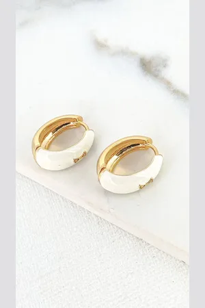Envy White Resin And Hoop Earring