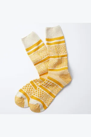 RoToTo Multi Jacquard /yellow Socks