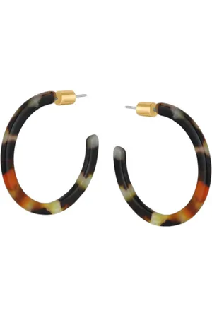 Big Metal London Hoop Earrings Tortoiseshell