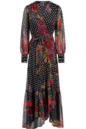 HOPE & IVY Moni Maxi Wrap Dress - 10