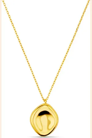 Orelia Polished Organic Oval Charm Necklace