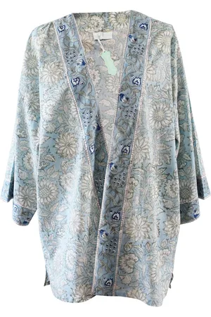 POWELL Block Printed Cornflower Cotton Summer Jacket
