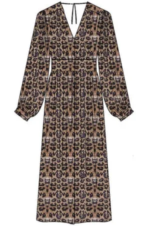 NOOKI DESIGN Devina Lame Dress - L / Leopard / 60% Polyester/30% Lyocell/10% Polyamide
