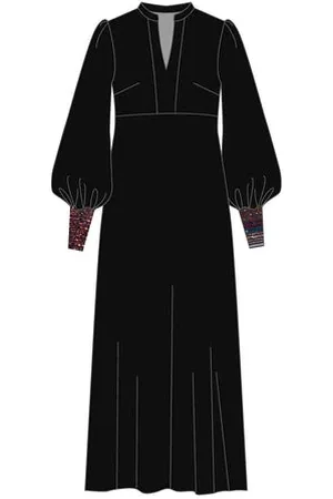 NOOKI DESIGN Maeve Velvet Dress - L / Black / 80% Viscose/20% Nylon; Lining: 100% Cotton