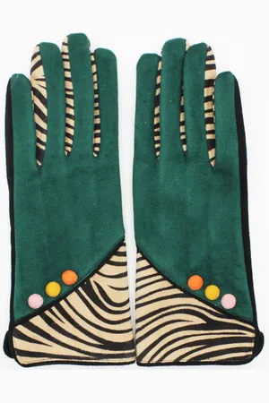 House of Disaster Zebra Animal Print Gloves