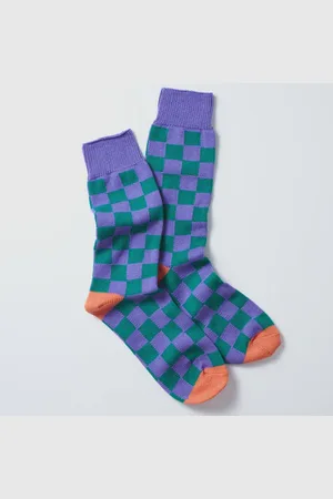 RoToTo Purple Checkerboard Socks