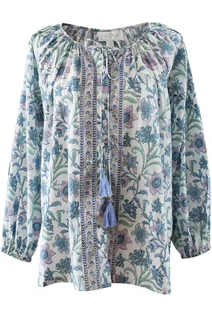 POWELL Block Printed Floral Cotton Blouse 