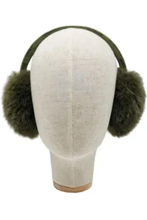 NOOKI DESIGN Edie Faux Fur Earmuff Aw24 - One / Olive / 100% Polyester