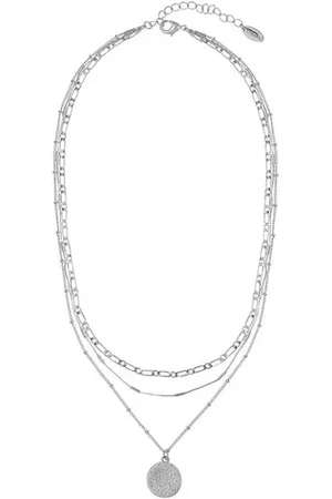 Orelia Multi Row Coin Necklace