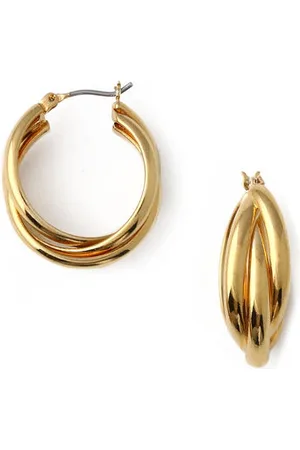 Orelia Interlocking Hoop Earrings