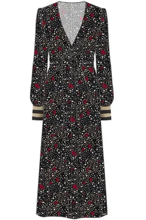 NOOKI DESIGN Aleanna Devore Maxi Dress - L / Black Mix / 100% Polyamide; Lining: 100% Cotton