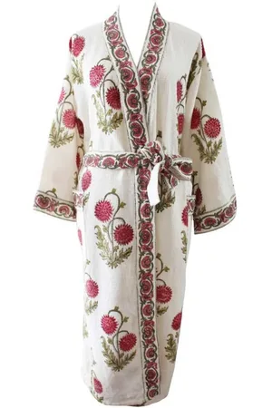 POWELL Dahlia Waffle Cotton Dressing Gown - One Size