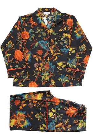 POWELL Burnt Exotic Flower Print Cotton Pyjamas - S/m