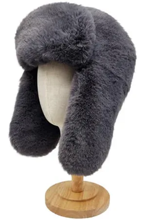 NOOKI DESIGN Billie Faux Fur Trapper - One / Grey / 100% Polyester