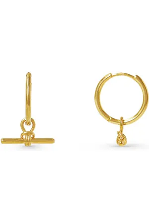 Orelia Dainty T-bar Knot Hoop Earrings