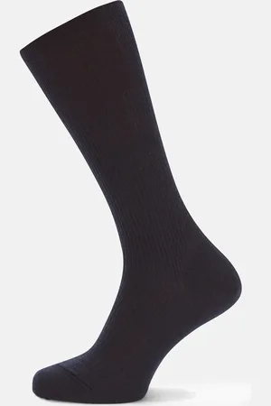Turnbull & Asser Deep Navy Mid-Length Merino Wool Socks