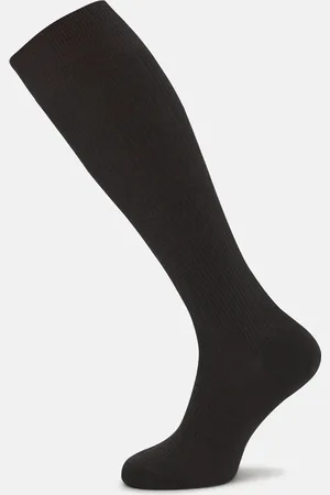 Turnbull & Asser Chocolate Brown Long Merino Wool Socks