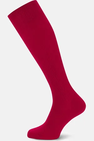 Turnbull & Asser Red Long Merino Wool Socks