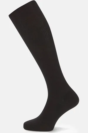 Turnbull & Asser Black Long Merino Wool Socks