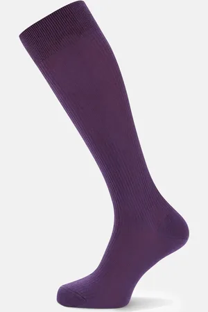 Turnbull & Asser Purple Long Merino Wool Socks