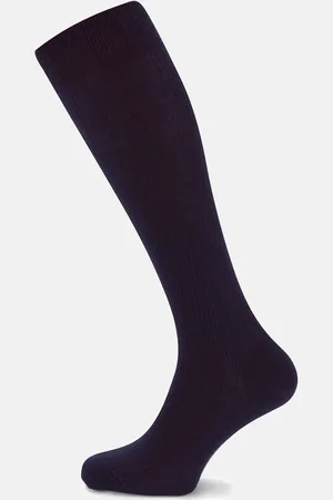 Turnbull & Asser Deep Navy Long Merino Wool Socks
