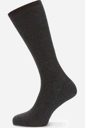 Turnbull & Asser Charcoal Mid-Length Merino Wool Socks