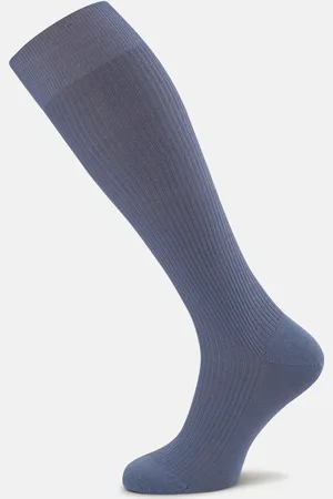 Turnbull & Asser Smoke Grey Long Merino Wool Socks