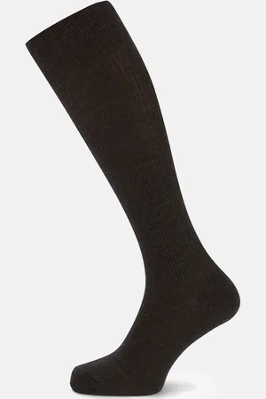 Turnbull & Asser Charcoal Long Merino Wool Socks